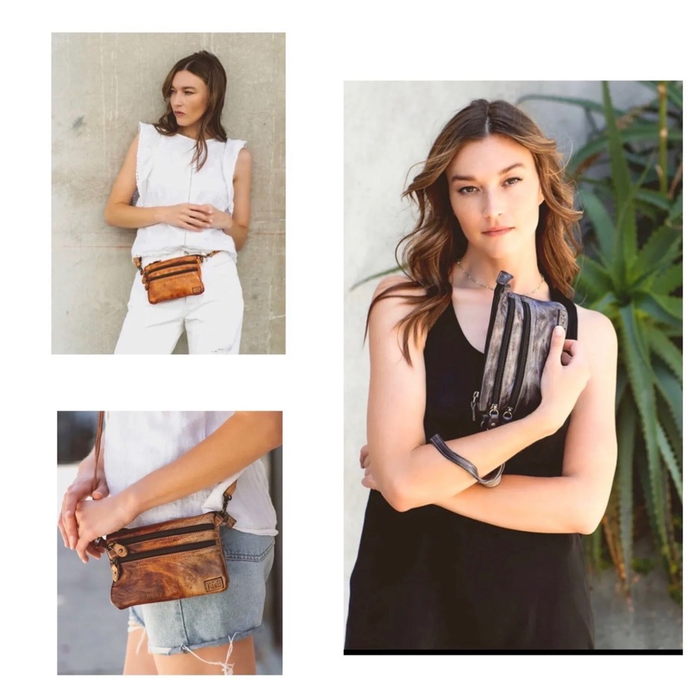 NWT Bed Stu Leather Viana Crossbody Belt Bag Wristlet Tonic Breeze MSRP $180 - Picture 14 of 14